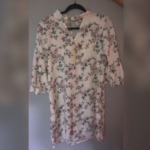 Never worn dress, White with floral design